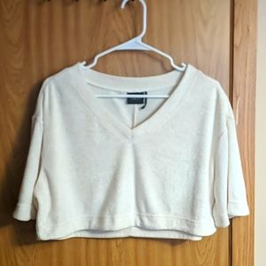 Out from Under UO cream velvet crop top